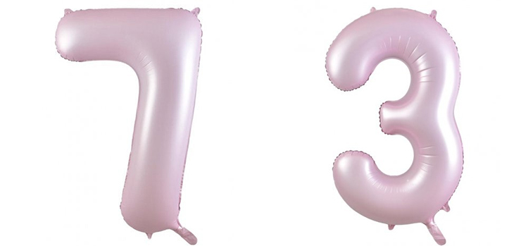 Pastel pink number balloons